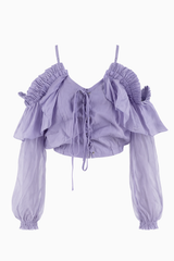 Blusa Lavanda con Olanes