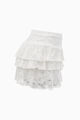 Falda Olanes Encaje Ivory