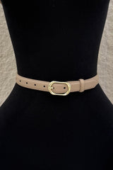 Cinto Basico Con Hebilla Beige