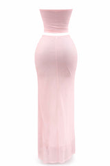 Set Mesh Estampado Floral Rosa