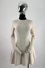 Vestido Sweater Manga Larga Beige