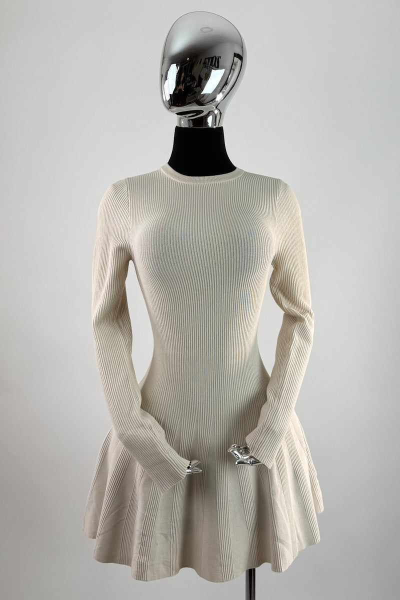 Vestido Sweater Manga Larga Beige