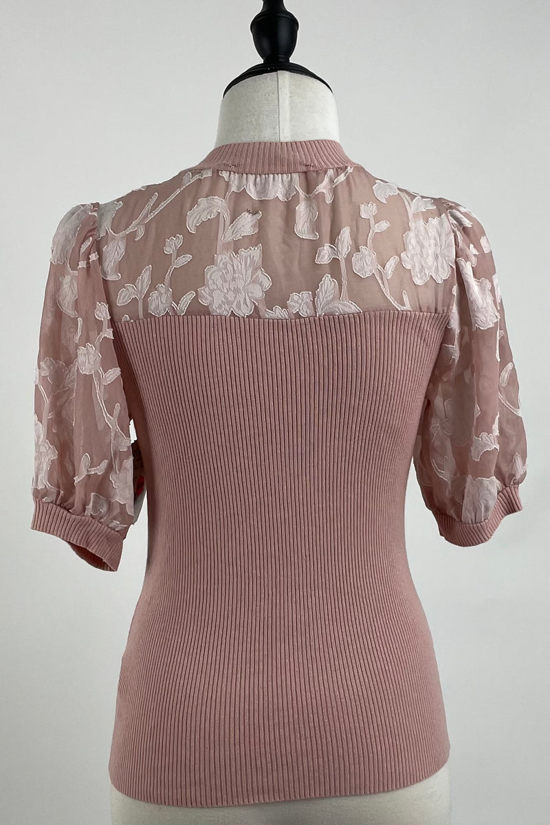 Blusa Rosa Manga Abullonada