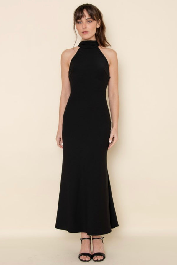 Vestido Largo Halter Negro