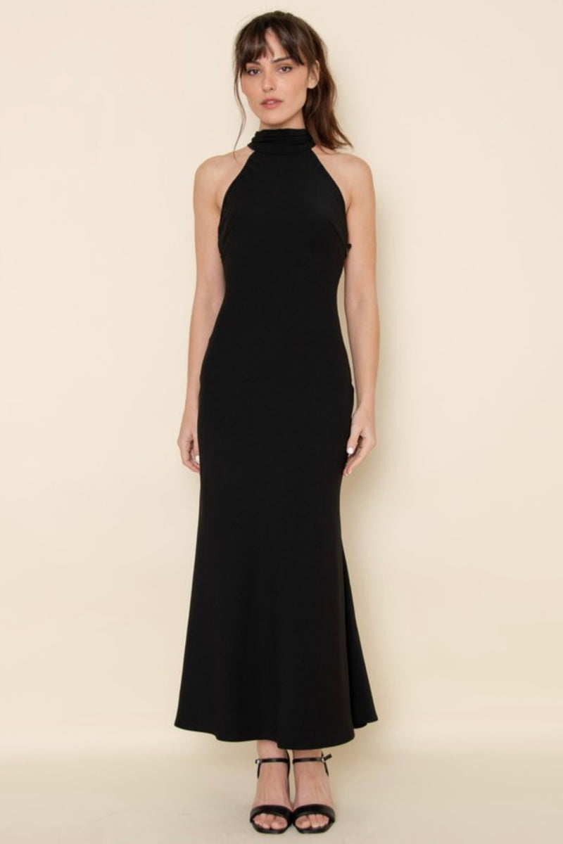 Vestido Largo Halter Negro