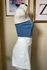 Crop Top Denim Strapple