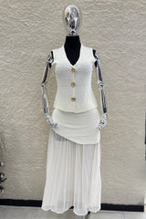 Set Blusa y Falda Crochet Blanco