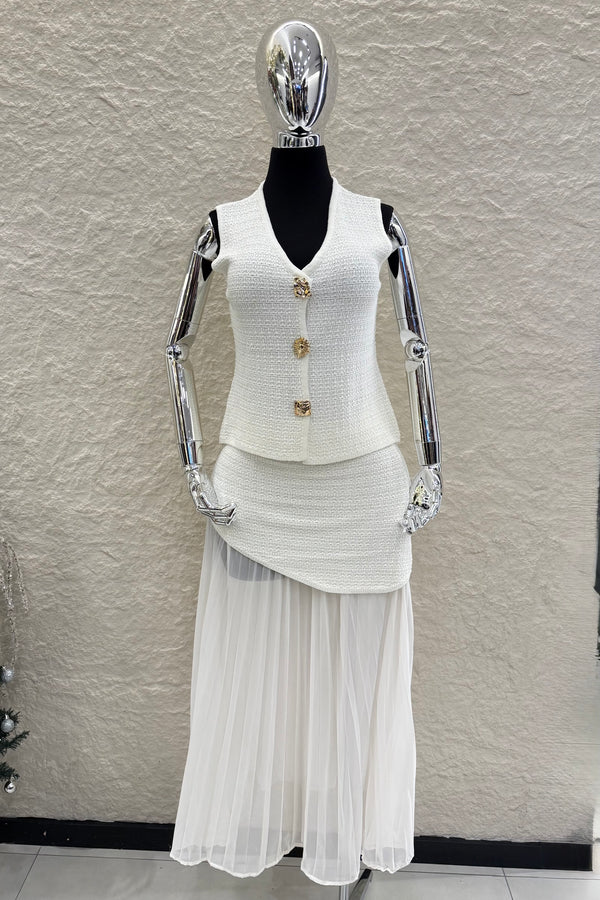 Set Blusa y Falda Crochet Blanco