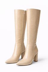 Botas Charol Textura Beige