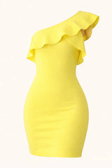 Vestido Con Olan En Manga