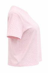 Tshirt Corta Rhinestone Rosa