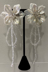 Aretes Flower White