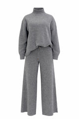 Set Blusa y Pantalon Oversize Tela Sweater Gris