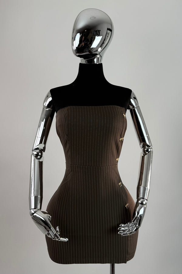 Vestido Strapless App de Moños Cafe