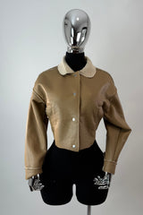 Jacket Vinipiel Faux Fur Caramelo
