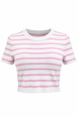 Crop Top a Rayas Rosa