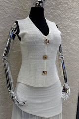 Set Blusa y Falda Crochet Blanco