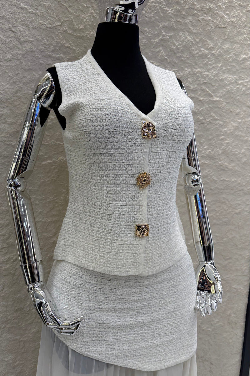 Set Blusa y Falda Crochet Blanco