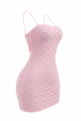 Vestido Corto App de Flores Rosa