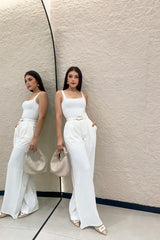 Pantalon Acampanado Blanco