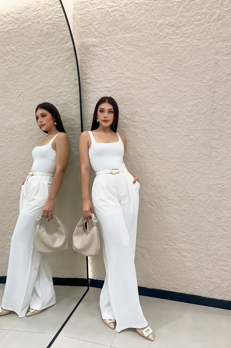 Pantalon Acampanado Blanco