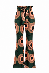 Pantalon Con Estampado Circular Verde