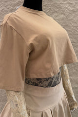 Pantiblusa Tshirt Encaje Beige