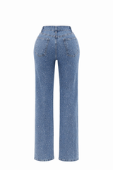 Pantalon Recto Rhinestone Denim