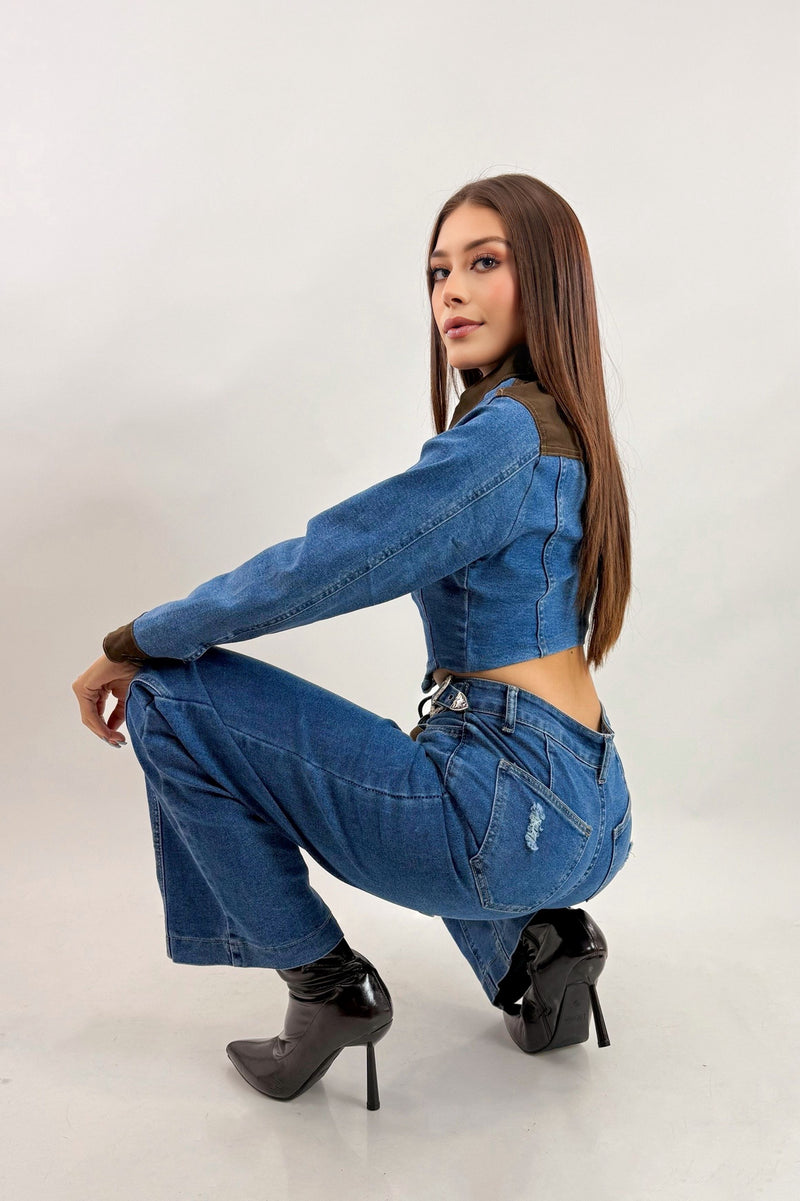 Pantalon Hebillas Denim