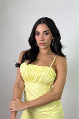 Vestido Corto Recto Amarillo