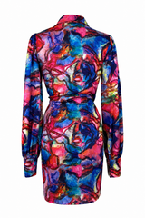 Vestido Asimetrico Cruzado Work of Art Azul