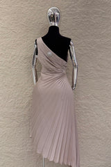 Vestido Midi Abertura en Cintura Beige