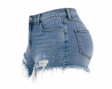 Short Rhinestone Denim