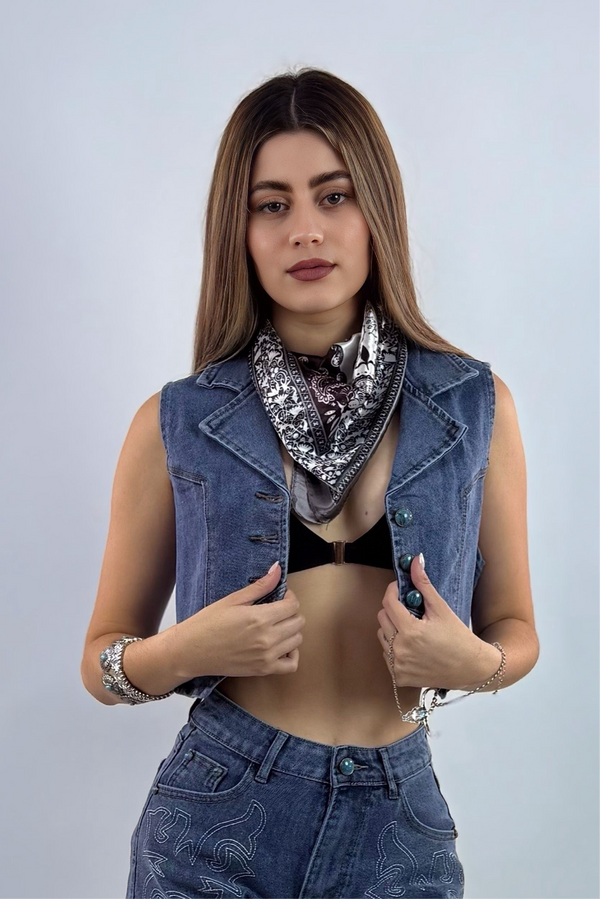 Chaleco Botones Turquoise Denim