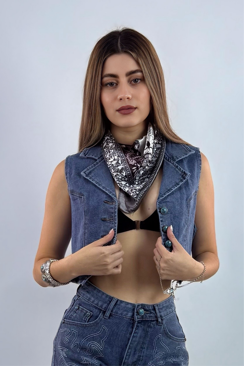 Chaleco Botones Turquoise Denim
