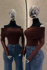 Pantiblusa Off Shoulder Mesh Cafe