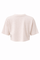 Tshirt Corta Rhinestone Beige