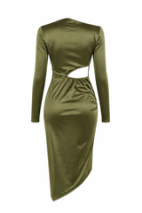 Vestido Satinado Olivo
