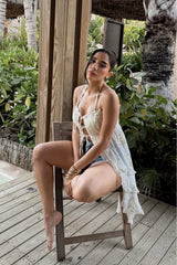 Blusa Mesh & Encaje Blanco