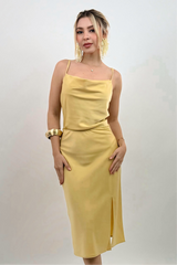 Set Blusa y Falda Satin Amarilla