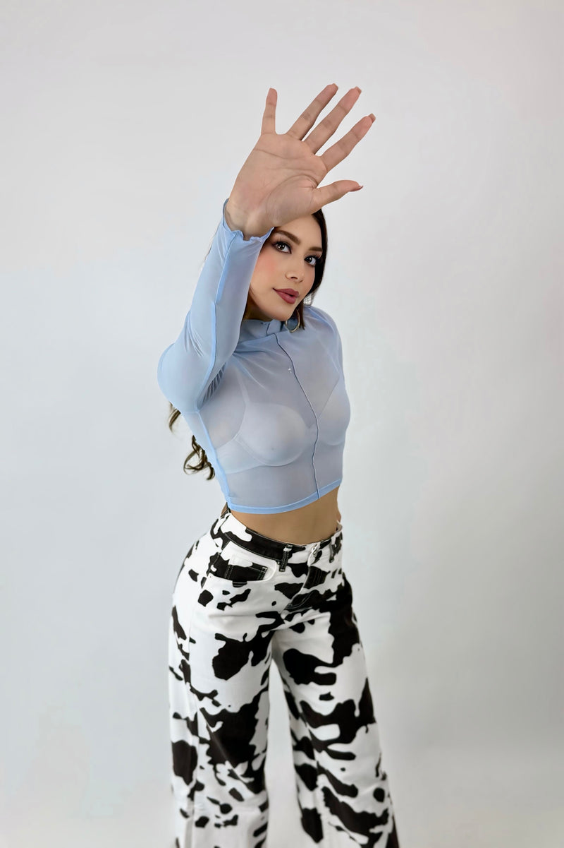 Pantalon Blanco Print Cow
