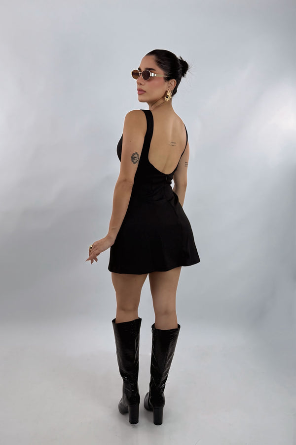 Vestido Corte A Negro