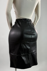 Falda Midi Vinipiel Negra