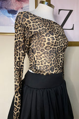 Blusa Off Shoulder Mesh Animal Print