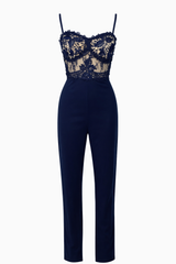 Romper Azul Marino Con Encaje