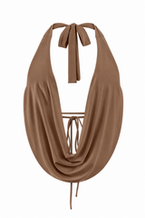 Croptop Halter Escote en Espalda Cafe