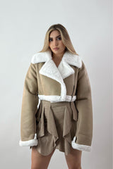 Jacket Vinipiel Fox Fur Caqui