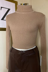 Blusa Sweater Cuello Alto Cafe