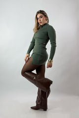 Set Blusa y Falda Tela Punto Olivo