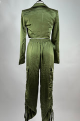 Set Cargo Verde Militar Satinado